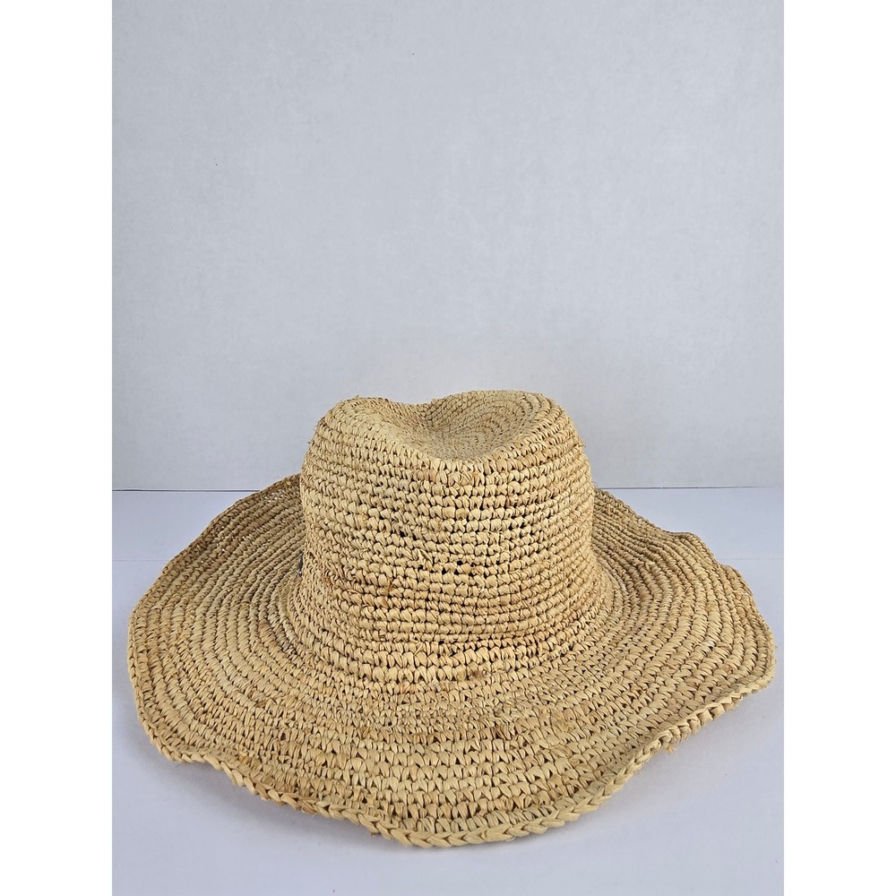 Wallaroo Hat Company Sun Hat Womens OS Tan Hailey Raffia Wide Brim Boho Packable